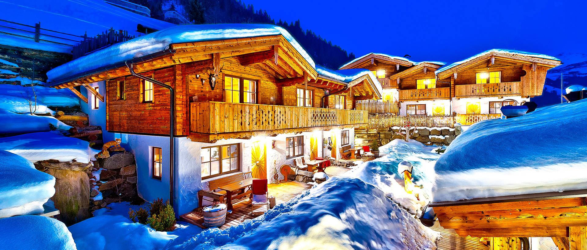 Chaletdorf Anno Dazumal Tux Zillertal Tirol Winterurlaub und Skiurlaub im Chaletdorf Anno Dazumal